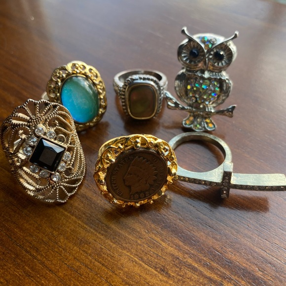 BUNDLE OF 6 STATEMENT RINGS 💍 - Picture 16 of 16